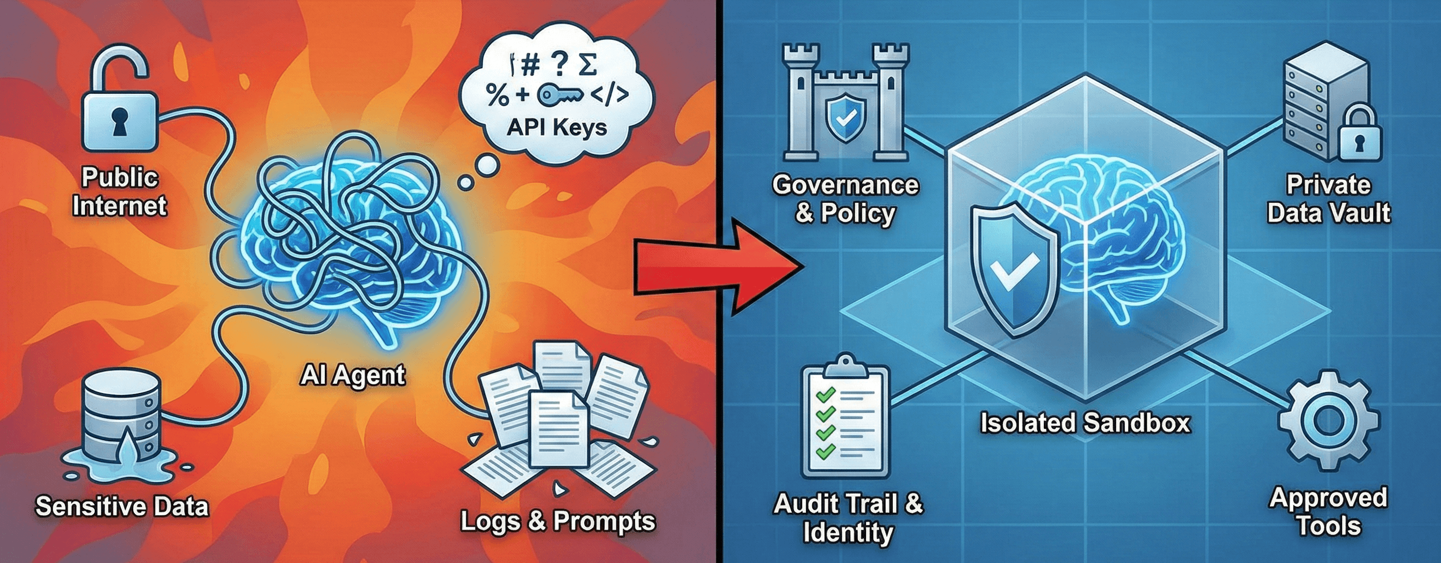 Isolated Sandbox Illustrative art of embed security